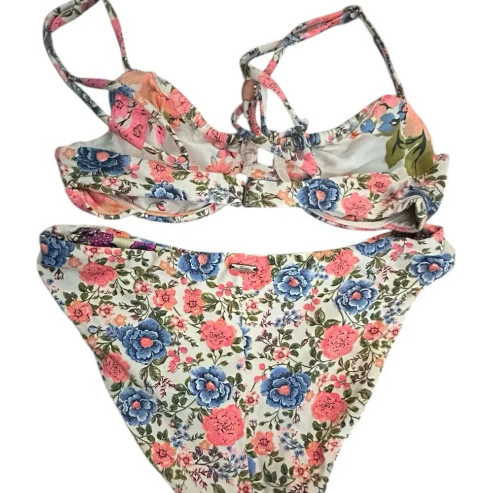 Maaji Floral Two-Piece Bikini Set Reversible Bottom Sz S - Picture 2 of 8